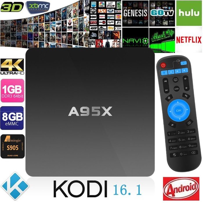NEXBOX A95X - Android TV Box 5.1 Powered by Amlogic S905 64Bit - KODI 16.1 Fully Loaded - 4K HD 3D WiFi Support...