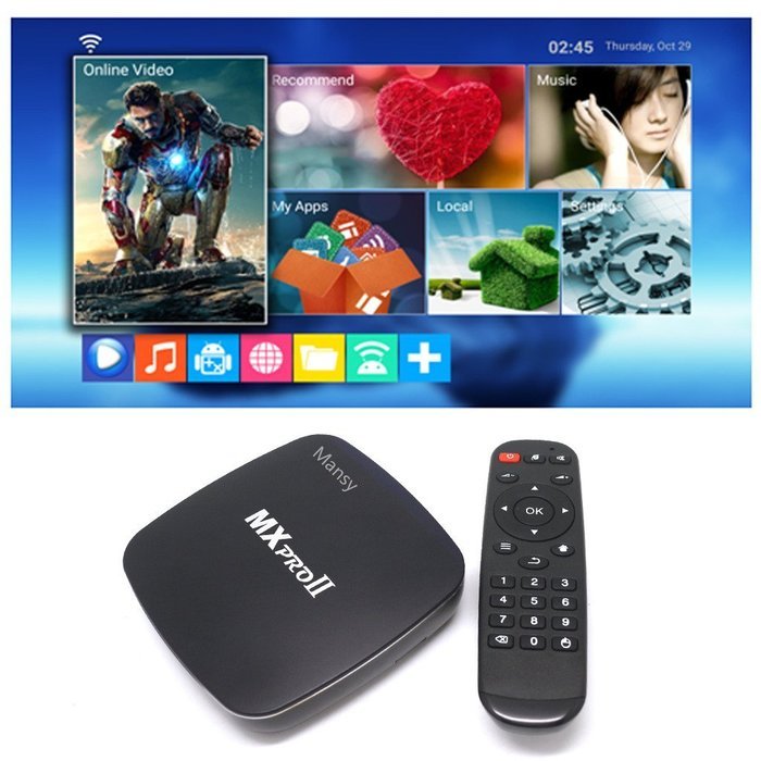 Mansy Genuine KODI(XBMC) MXproII Quad Core Fully Loaded Smart Android TV Box 1080p Hdmi 4k Free Live Sports Movies N2