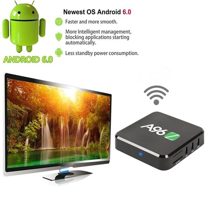[2017 Free Wireless Mini keyboard]Bros Unite A96Z Android TV Box Kodi 17.0 Amlogic S905X Quad Core Android 6.0... N4