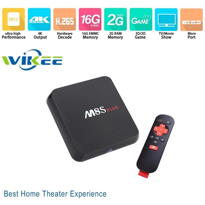 [Free wireless mini keyboard] WIIKEE M8S Plus S812 Quad Core 4K Complete Series Android Smart Tv Box Pre-installed... N2
