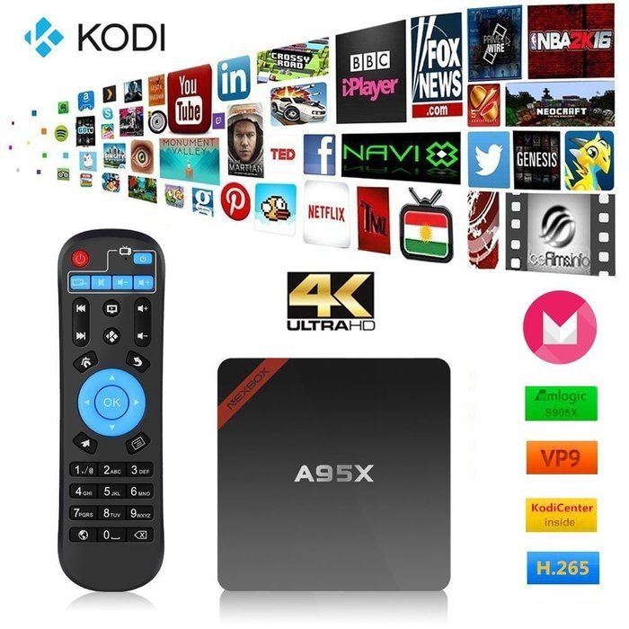 [Updated version]NEXBOX A95X Pro Android 6.01 TV Box Powered by Newest Amlogic S905X 64Bit Quad-core CPU with...