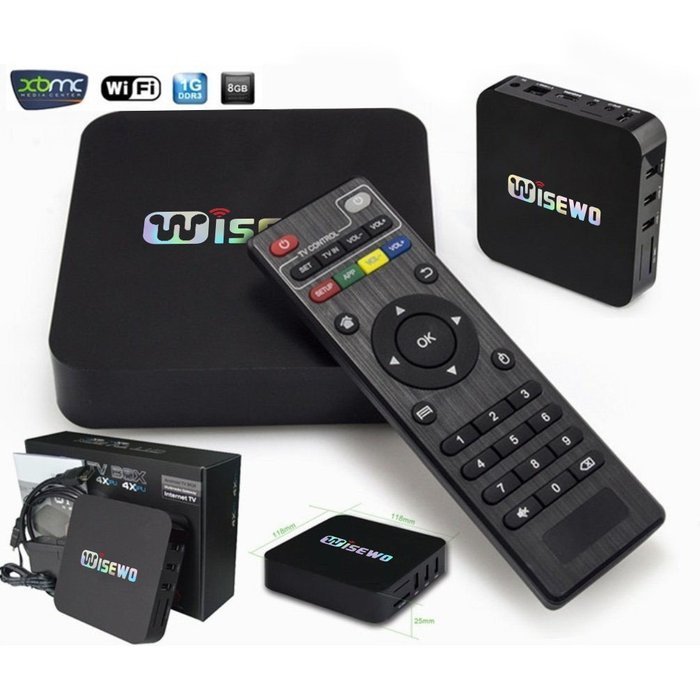 WISEWO Quad Core Smart TV Box Mini PC Streaming Media Player with XBMC/KODI Fully Loaded Streamer 1GB RAM 8GB... N7