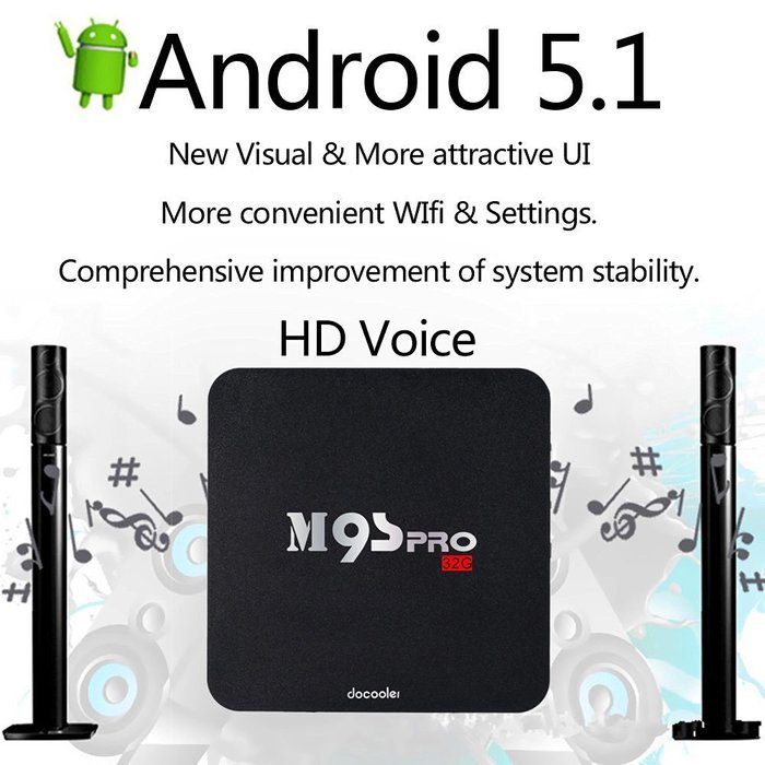 Docooler M9S-PRO Smart Android 5.1 TV Box Amlogic S905 Quad Core 3G / 32G KODI16.0 XBMC UHD 4K Mini PC WiFi H.265...