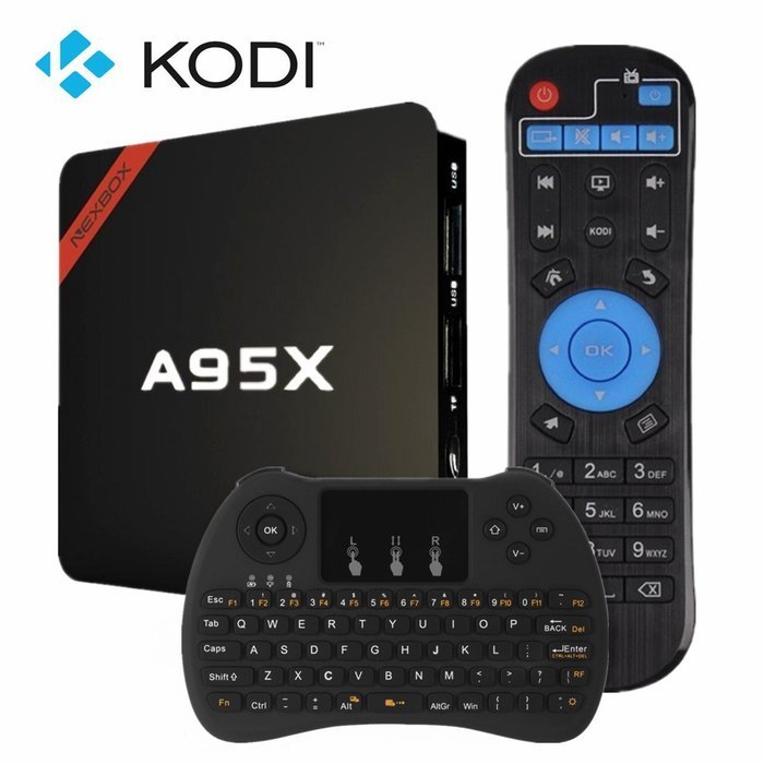 WISEWO Android TV Box (Amlogic S905 HD 4K Quad Core CPU KODI) with I8 Wireless Keyboard N13