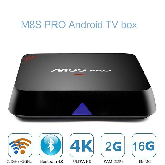 RUPA M8S Pro TV Box Amlogic S905 Android 5.1 2GB 16GB Quad Core 4K 1080P 64-bit 2GHz WiFi 1000M Smart OTT Set... N6