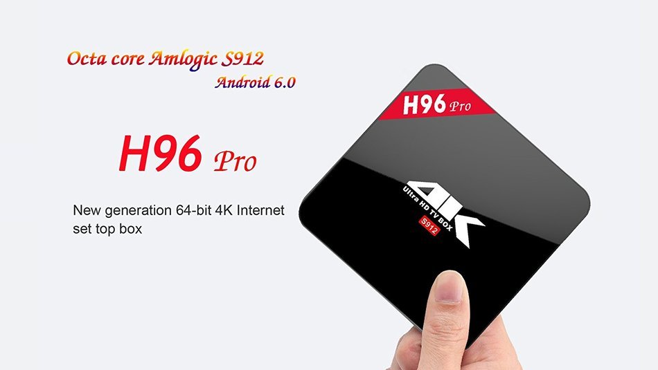 [2017 New H96 PRO 3GB RAM 16GB ROM TV BOX with wireless Keyboard]Pinwheel Octa Core Android 6.0 Amlogic S912 KODI... N4