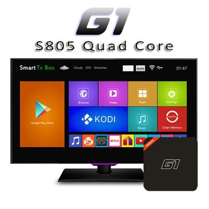 G1 Amlogic S805 Android 4.4 Quad Core Smart Tv Box Support 1080 HD Kodi 15.2 Wife Streaming Media Player 1G RAM... N9