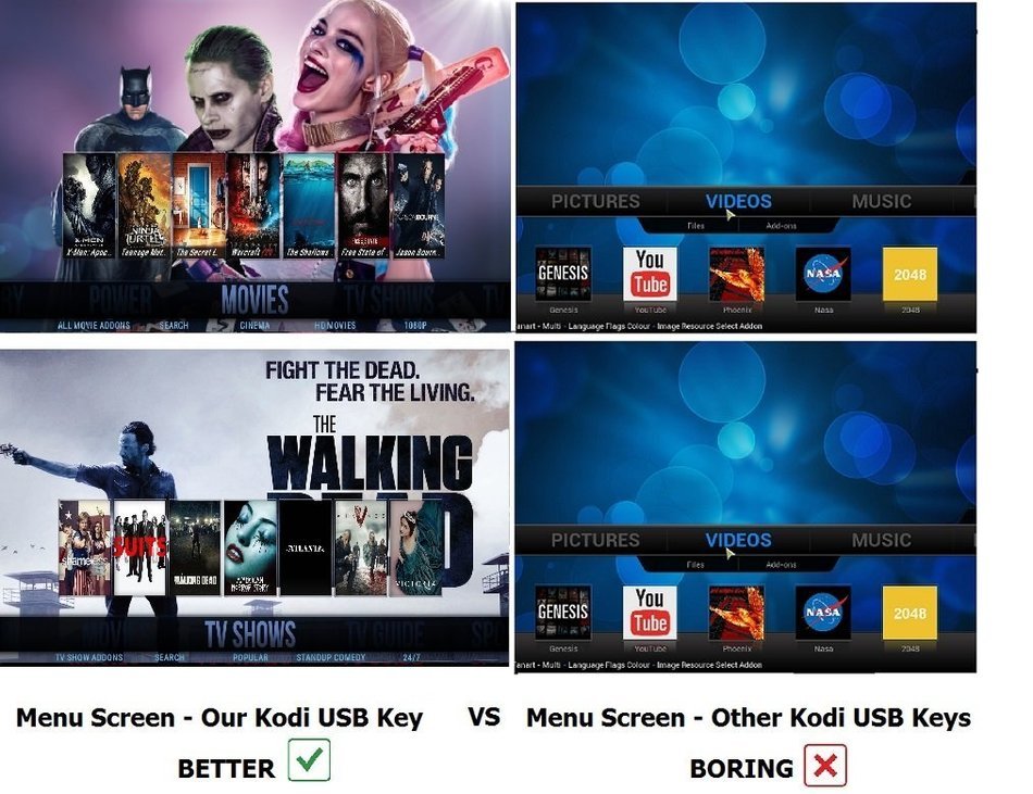 KODI XBMC 16.1, USB Key, HYPER TT BUILD, for PC ONLY: Desktop or Laptop Computer, WINDOWS & MAC, Fully Loaded,...