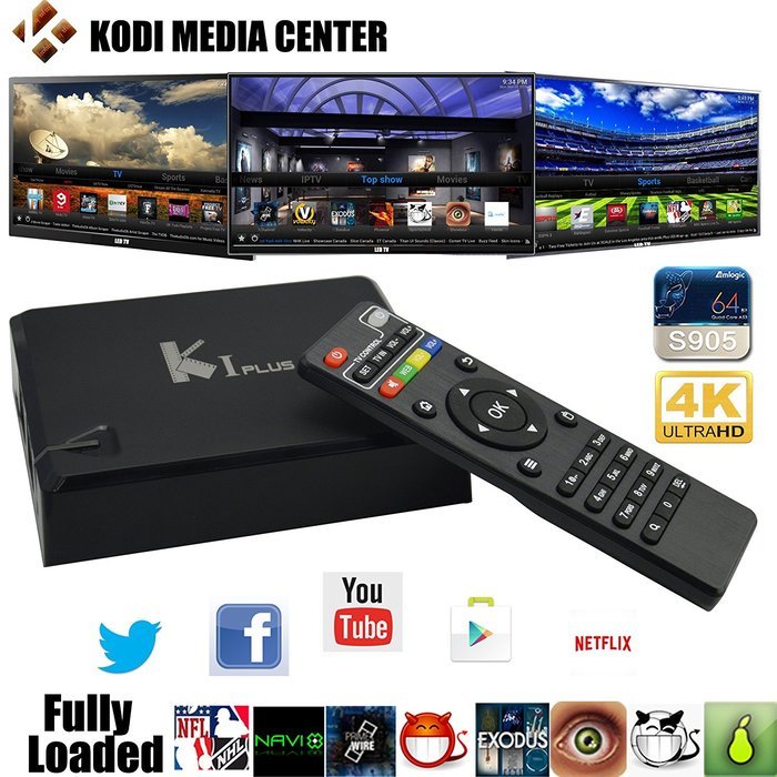 YuRen K1 Plus Amlogic S905 Quad Core 1G/8G 4K Android 5.1 TV Box XBMC KODI fullly loaded Streaming Media Player...