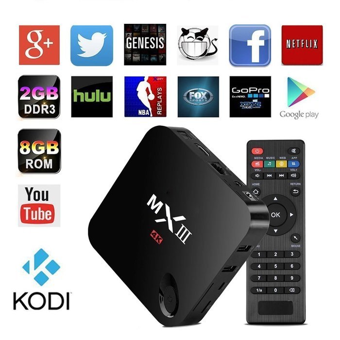 MX3 MXIII Amlogic S812 Quad Core Android 4.4 KODI/XBMC Smart TV Box Media 2GB/ 8GB