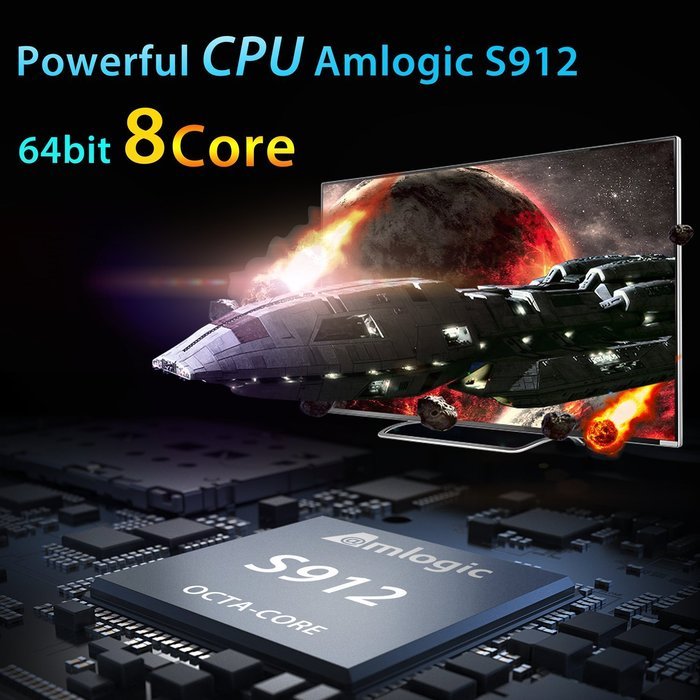 TICTID K12 Android 6.0 TV Box Amlogic S912 Octa Core [2G DDRIII/ 16G Emmc Flash] with Kodi 16.1/Dual WIFI [5G/... N3