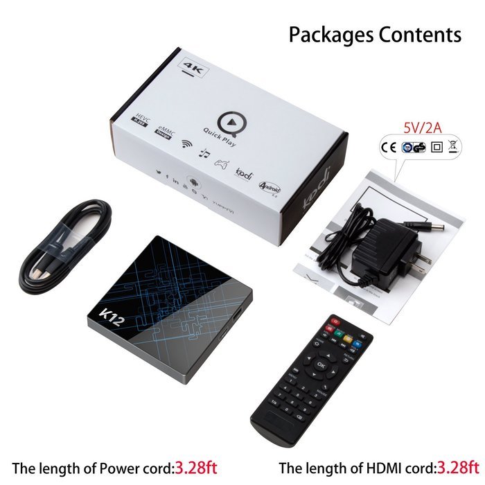 TICTID K12 Android 6.0 TV Box Amlogic S912 Octa Core [2G DDRIII/ 16G Emmc Flash] with Kodi 16.1/Dual WIFI [5G/... N7