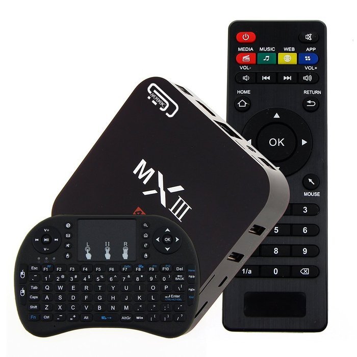 AUBBC MXIII Kodi (XBMC) 4k Google Andriod 4.4 Smart Tv Box Streaming Media Player 2G/8GB with Free Wireless Keyboard N7
