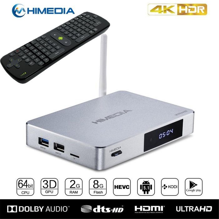 2016 New Version HiMedia Q5 PRO A53 64bit Quad Core Android 5.1 TV Box 3D 4K Uitra HD 2GB/8GB Bluetooth 2.4G/5G...