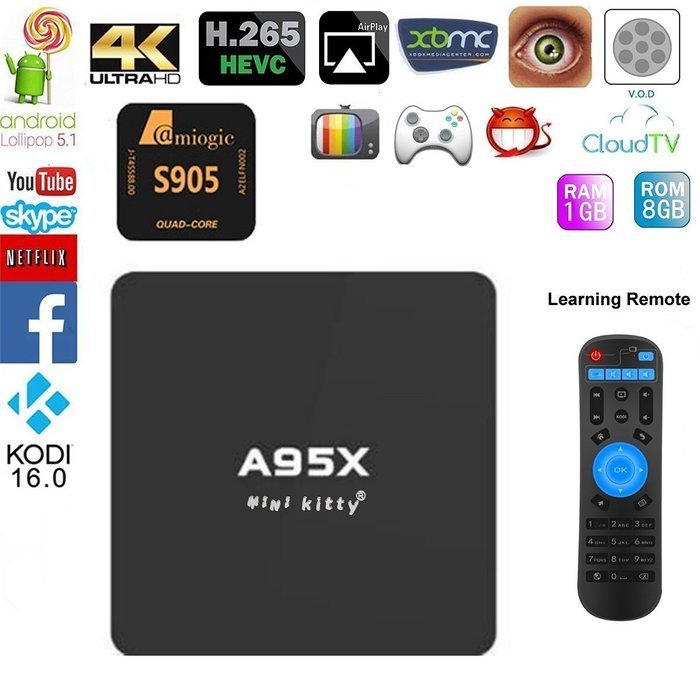 NEXBOX A95X Android 6.0 4K TV Box Streaming Media Player Amlogic S905X Quad core Cortex A53 2.0GHz 64bit Super... N2