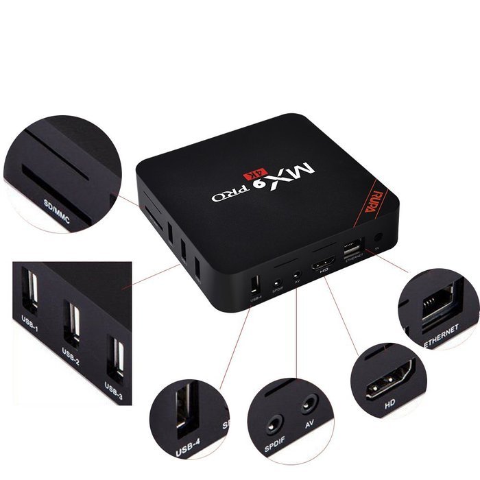 RUPA 4K MX9 PRO Android 5.1 TV Box Amlogic RK3229 2GB/16GB 1080P H.265/H.264 1000M with Kodi/XBMC Fully Loaded... N2