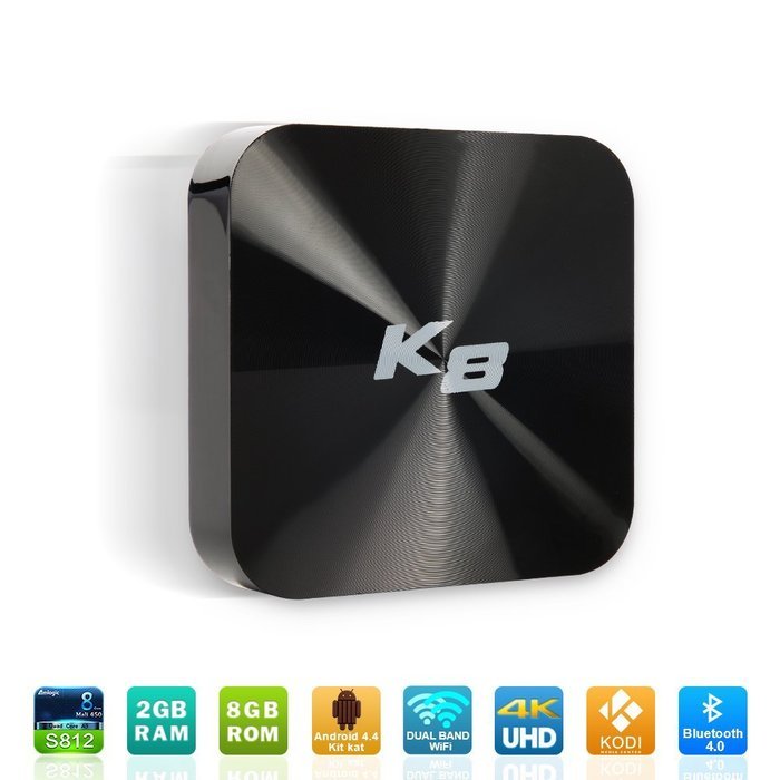 Zoomtak Android TV Box K8 Amlogic S812 Quad Core CPU 2GB RAM 8GB ROM with Kodi 16.0 Fully Loaded Stunning 4K DLNA...