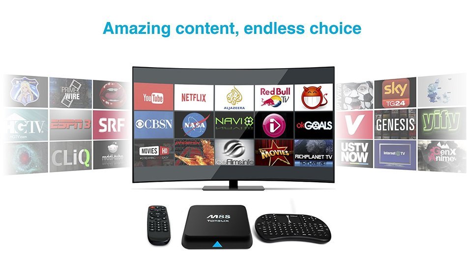 Tonbux M8S 4K Android TV Box Amlogic S812 Quad Core 2GB RAM 8GB Flash Fully Loaded KODI With Octa-core GPU, HDMI... N5