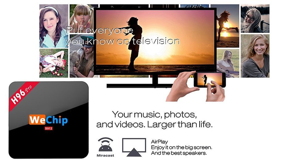 Joinwe-world WeChip H96 PRO Amlogic S912 Android TV Box Octa core ARM Cortex-A53 2G/16G Android 6.0 TV Box WiFi... N3