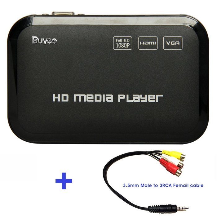 Buyee Portable Full 1080p Hd Multi Media Player 3 Outputs Hdmi, Vga, Av, 2 Inputs Sd Card & USB Reader for Hdds...
