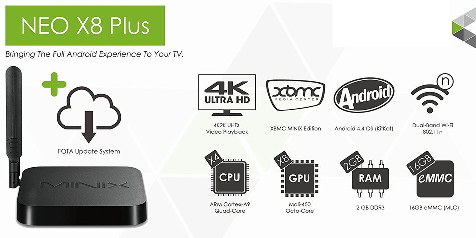 Minix NEO X8 PLUS Streaming Media Player (Black) N4