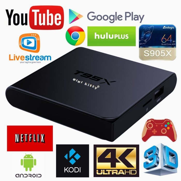 [2016 Newest]Android 6.0 Marshmallow 4K TV box,T95X Smart Android Streaming Media Player S905X 4-Core cortex-A53... N9