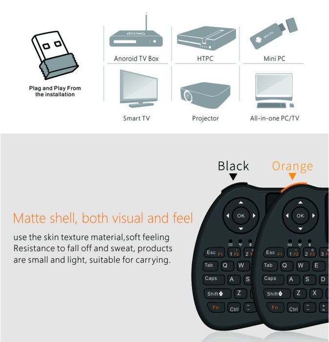 Zenoplige 2.4G H9 Wirelesss Multi-Touch Touchpad Keyboard and Mouse for PC, PAD, XBox 360, PS3, Google Android... N2