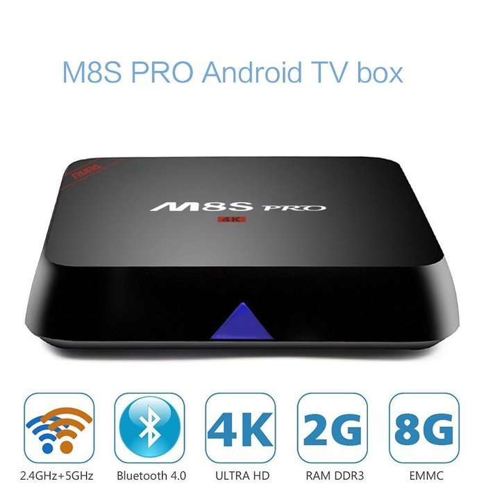 RUPA 2016 Newest M8S PRO TV Box 2GB RAM 8GB OTT Box FLASH Amlogic S905 4K Set Top Box Quad Core Android 5.1 Smart... N4