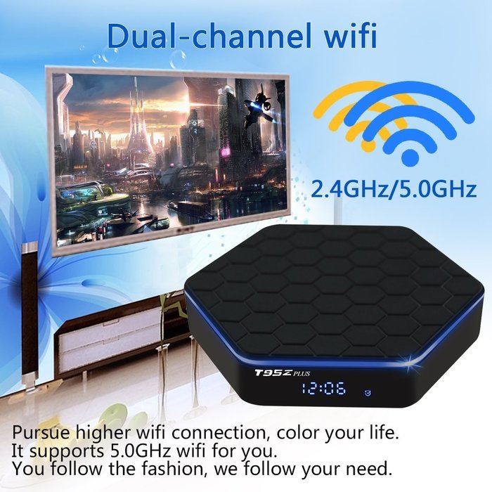 Leelbox T95Z plus S912 Octa-core CPU Android 6.0 TV Box 2GB Ram+16GB Rom WIFI 2.4G/5.0G Bluetooth Pre-installed... N5