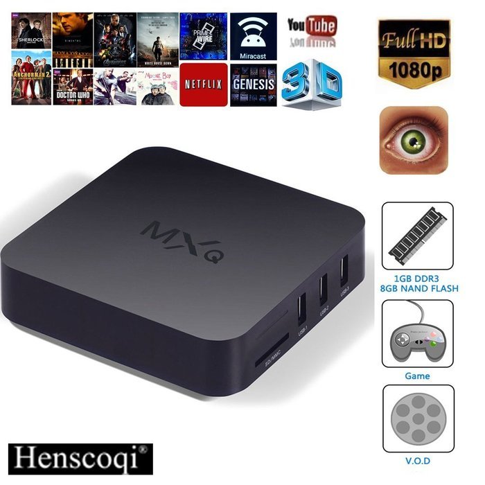 Henscoqi MXQ Amlogic S805 Android TV Box Quad Core HDMI 1.4b HD 3D 4K Wifi Android 1GB/ 8GB
