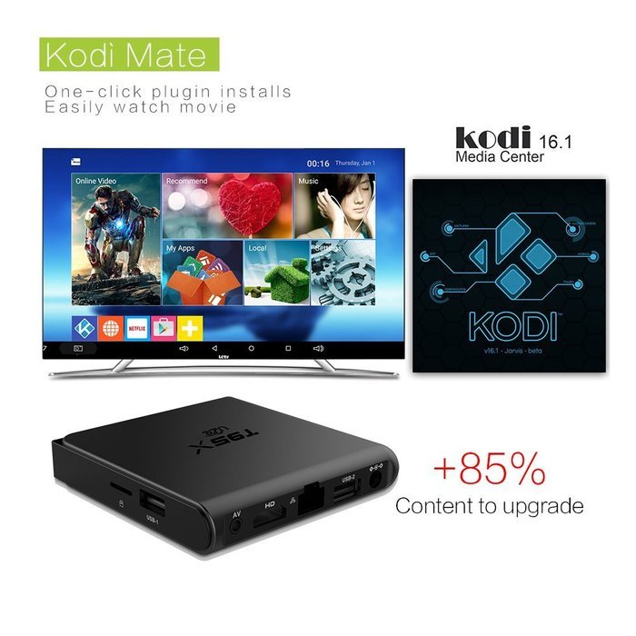 U2C&reg; T95X Android 6.0 Mini Android TV Box Kodi 16.1 Ultra HD 4K Amlogic S905X Quad Core Fully Loaded 3D WiFi 2G... N5