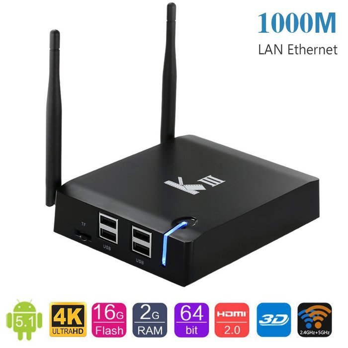 AKASO KIII 4K Android 5.1 TV Box Kodi Fully Loaded, 2GB DDR3 16GB Flash 64 bits S905 Quad Core, 1000M LAN HDMI...