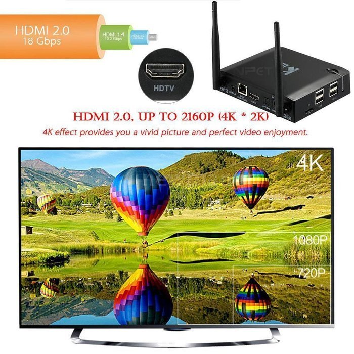 NPET KIII Android 5.1 Lollipop TV BOX Kodi 16.1 Amlogic S905 2GB 16GB 4K XBMC Wifi Streaming Media Player N4