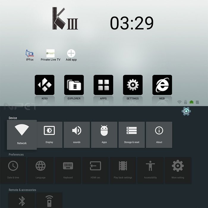 NPET KIII Android 5.1 Lollipop TV BOX Kodi 16.1 Amlogic S905 2GB 16GB 4K XBMC Wifi Streaming Media Player N7