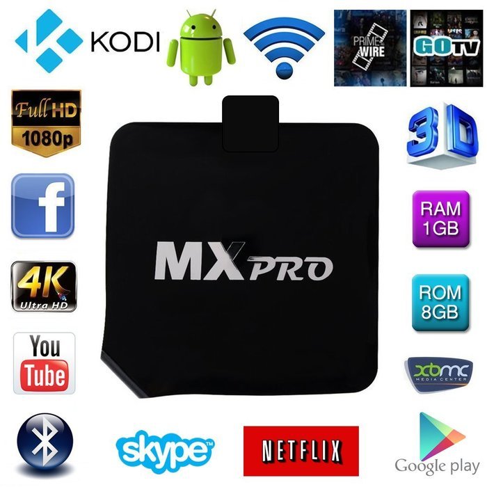 AKASO MX Pro Android TV Box Amlogic S805 Kodi (XBMC) 16.0 Pre-installed Full Loaded Quad Core 1G 8G HDMI 4K WIFI...