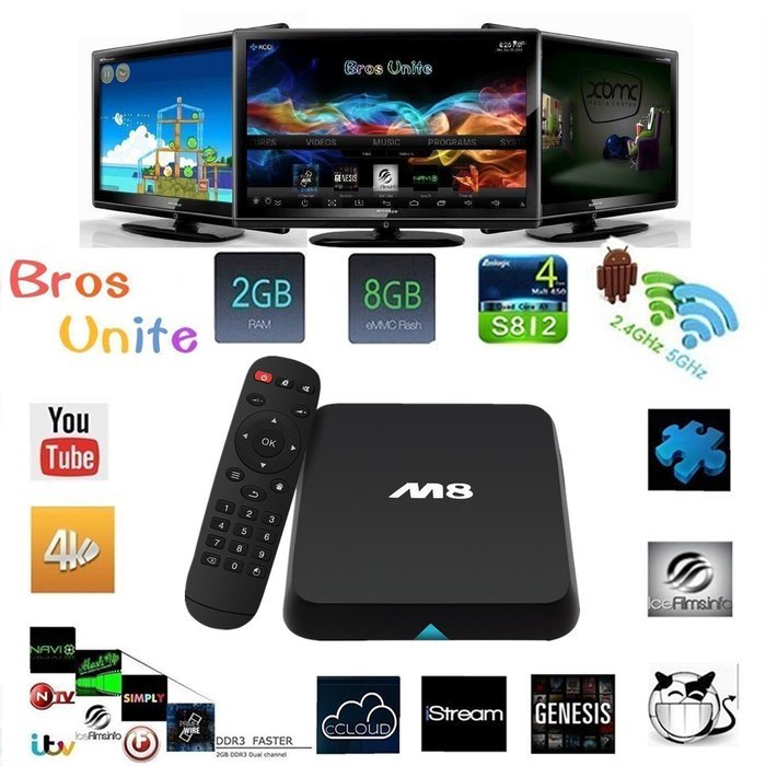[2016 Latest TV Box] Bros Unite M8 Amlogic S812 Fully Loaded KODI Quad Core Android 4.4 Smart TV Box H.265 Full...