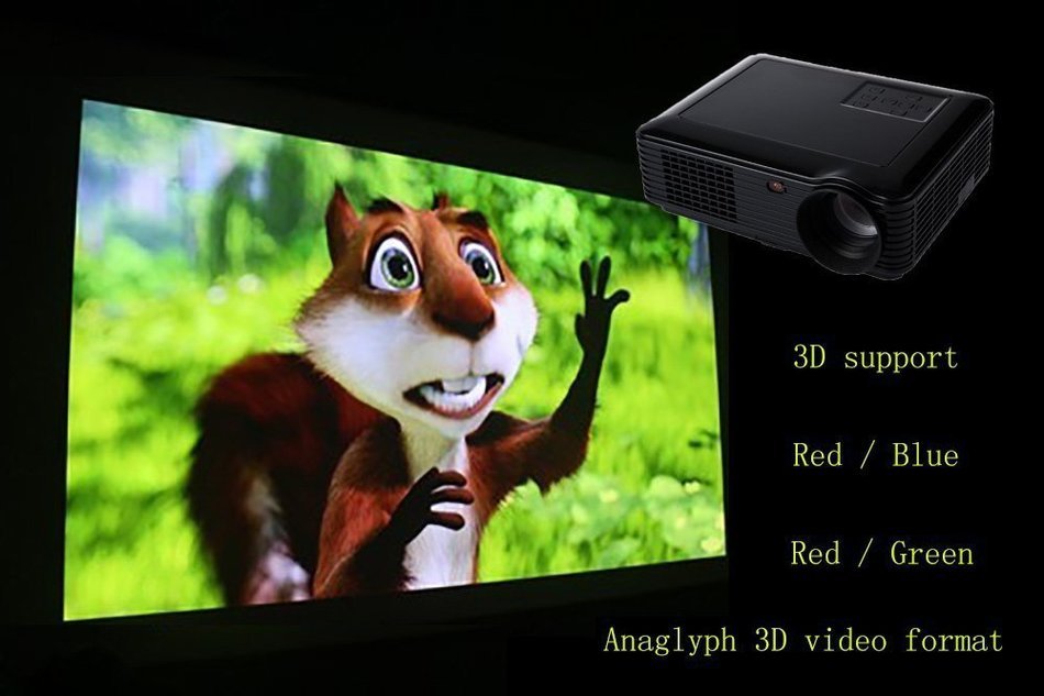 HD Video Projector,Joyhero 2500 Lumens HDMI Max 200" Big Screen LCD LED Projector For Home Back Yard Movie, Party... N13
