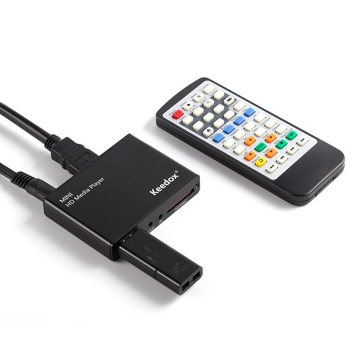 Media Player, Keedox Digital Media Player HD Media Player HDMI FULL HD 1080P for USB Drivers, SD Cards, HDD, External...