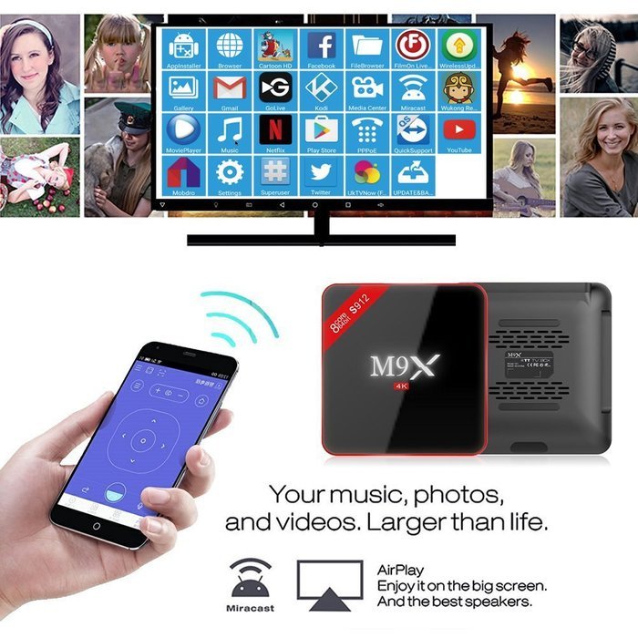 Kekilo M9X M3 TV Box Amlogic S912 Octa Core Android 6.0 Marshmallow 4K Kodi 17.0 Pre-installed 2GB/16GB Dual WiFi... N3