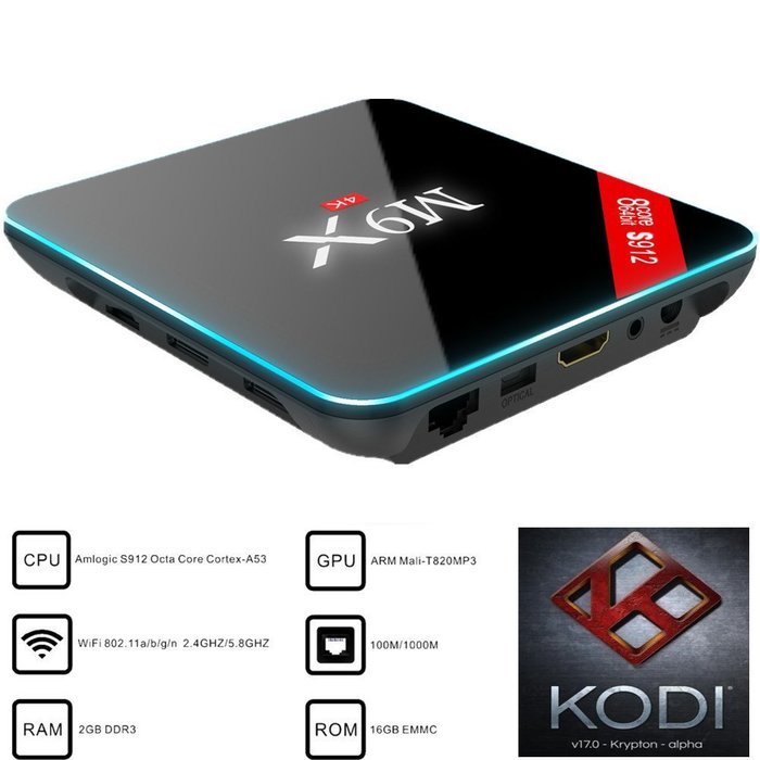 Kekilo M9X M3 TV Box Amlogic S912 Octa Core Android 6.0 Marshmallow 4K Kodi 17.0 Pre-installed 2GB/16GB Dual WiFi... N6