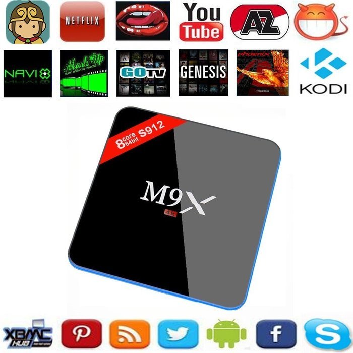 Kekilo M9X M3 TV Box Amlogic S912 Octa Core Android 6.0 Marshmallow 4K Kodi 17.0 Pre-installed 2GB/16GB Dual WiFi... N9