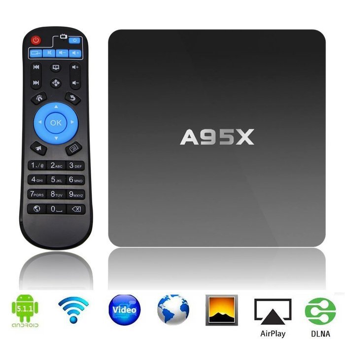 2016 A95X 4K Android 5.1 KODI/XBMC 16.1 Super Mini Smart TV Box With All Channels Amlogic S905X Quad Core Cortex...