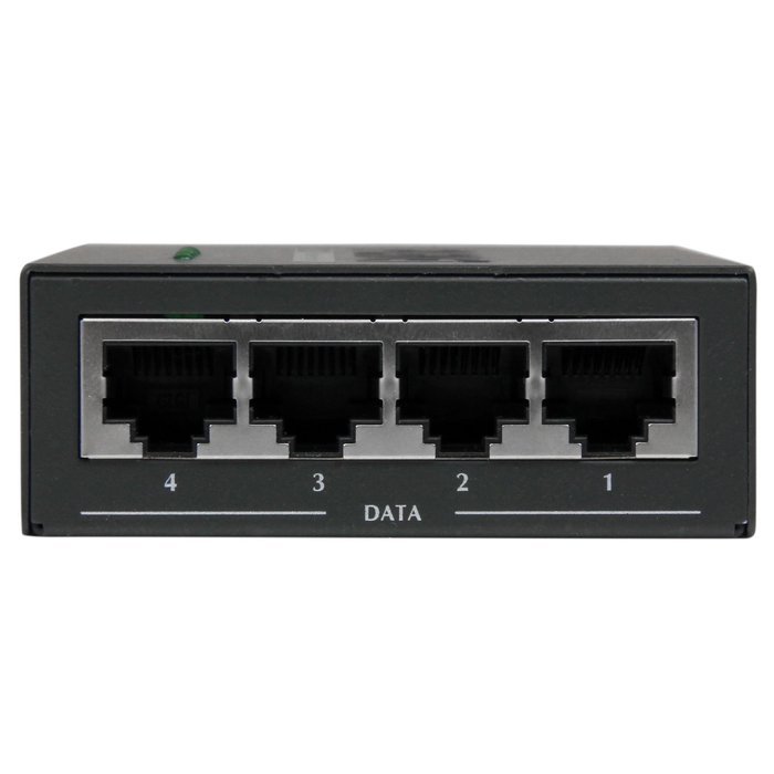 StarTech.com 4 Port Gigabit Midspan PoE+ Injector Wall-Mountable Power Over Ethernet (POEINJ4G) N3