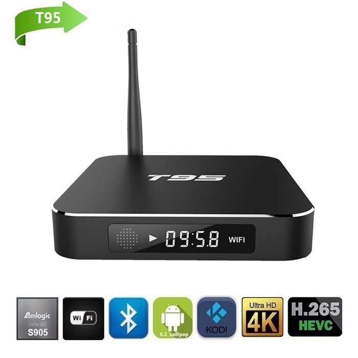 Henscoqi T95 Android 5.1 Lollipop TV Box Amlogic S905 Quad-core 2GB 8GB 4K2k HD Decoding Dual Band WiFi Bluetooth4.0...