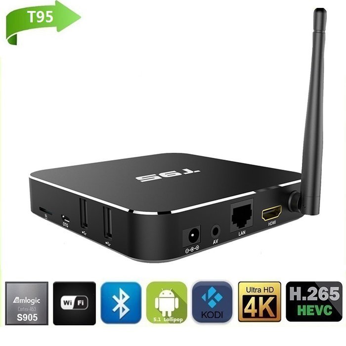Henscoqi T95 Android 5.1 Lollipop TV Box Amlogic S905 Quad-core 2GB 8GB 4K2k HD Decoding Dual Band WiFi Bluetooth4.0... N2