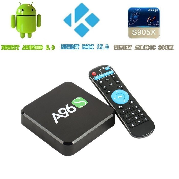 [2017 Free Wireless Mini Keyboard] WIIKEE A96S Amlogic S905X Quad Core Android TV Box with KODI 17.0 Fully Loaded... N3