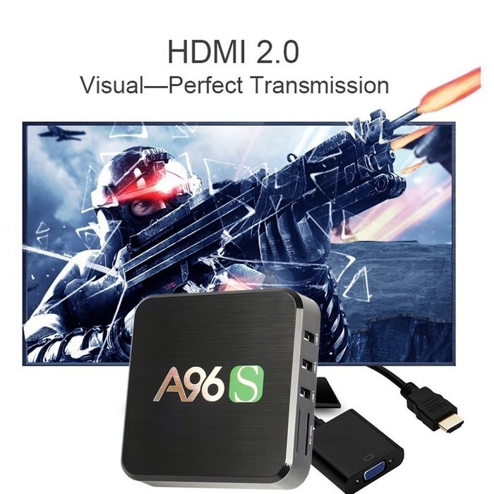 [2017 Free Wireless Mini Keyboard] WIIKEE A96S Amlogic S905X Quad Core Android TV Box with KODI 17.0 Fully Loaded... N5
