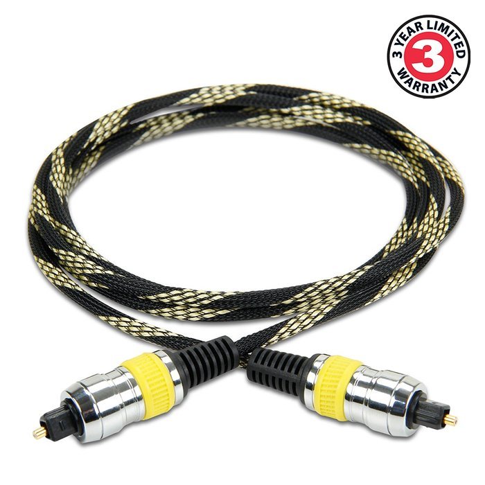 DATASTREAM Digital Audio Optical TOSLink Cable (6') w/ High Fidelity Audio Transfer & Nylon Braided Cable - Excellent... N2