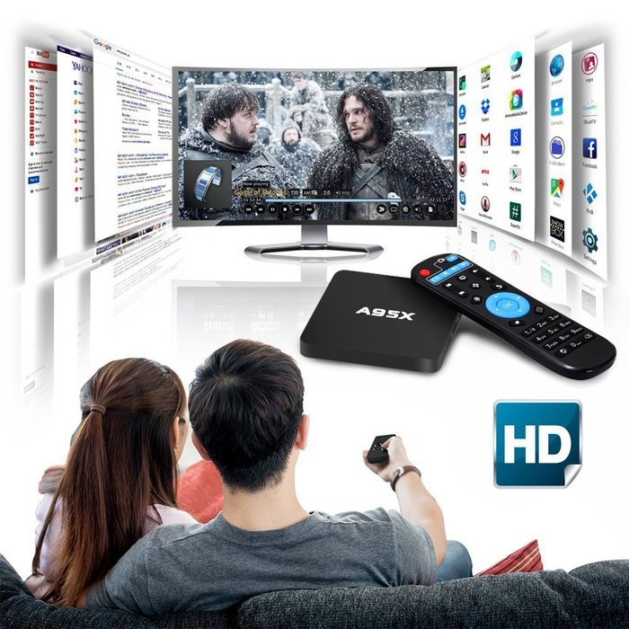 Mini TV Box Android 6.0 A95X Amlogic S905X Quad Core 2G DDR3 RAM 16G eMMC ROM 2GB/16GB 2.4G+5.0G Dual Band WiFi... N4