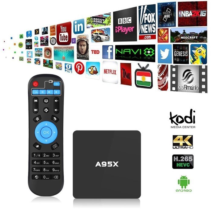 Mini TV Box Android 6.0 A95X Amlogic S905X Quad Core 2G DDR3 RAM 16G eMMC ROM 2GB/16GB 2.4G+5.0G Dual Band WiFi... N5